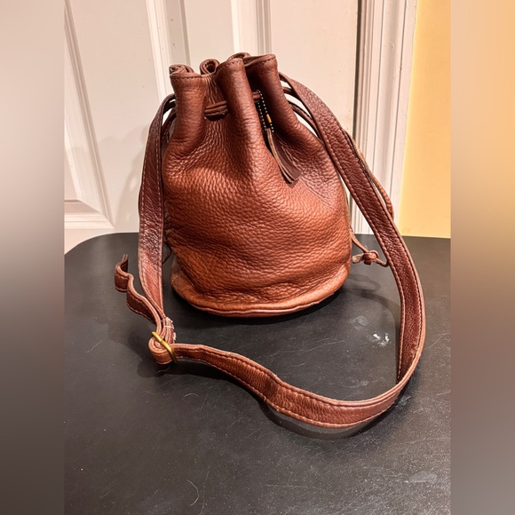 Coach Rich Brown Leather Crossbody drawstring bucket Bag vintage 4437 - Picture 4 of 9